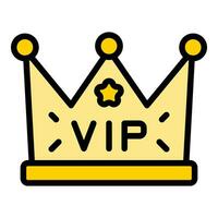 VIP corona icono vector plano