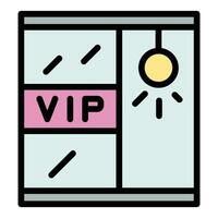 VIP evento guardarropa icono vector plano