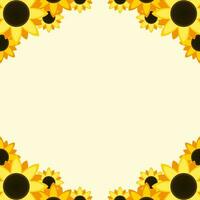 flat design sunflower frame design for background in vector