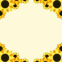 flat design sunflower frame design for background in vector