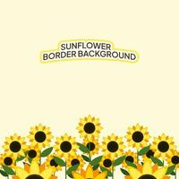 flat design sunflower border design for background in vector