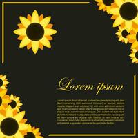 sunflower frame social media post template design in vector