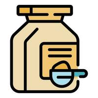 Protein jar icon vector flat