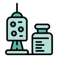 Cosmetic syringe icon vector flat