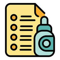 Cosmetic paper dropper icon vector flat