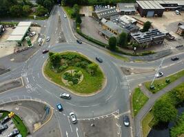 High Angle View of Western Luton City and Residential District. Aerial View of Captured with Drone's Camera on 30th July, 2023. England, UK photo