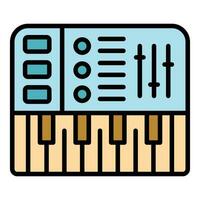 Dj synthesizer icon vector flat