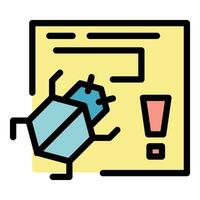 Website bug alert icon vector flat