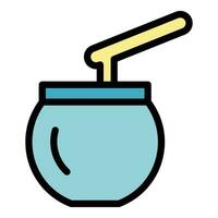 Wax jar icon vector flat