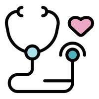 Stethoscope test icon vector flat