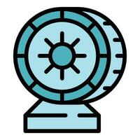 Pet wood wheel icon vector flat