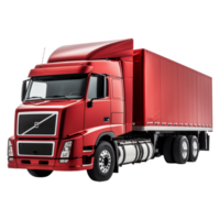 red truck cargo transport vehicle png white background