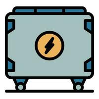 Electric convector icon vector flat