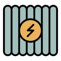 Wall radiator icon vector flat