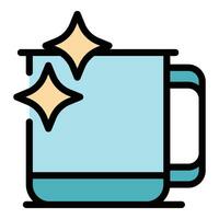 Clean mug icon vector flat
