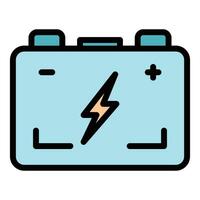 Motorcycle battery icon vector flat