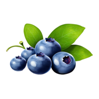 Blueberry With Leaves Generative AI png