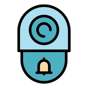 voz vídeo intercomunicador icono vector plano