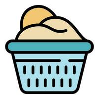 Cloth basket icon vector flat