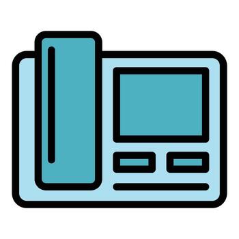 vídeo intercomunicador cámara icono vector plano