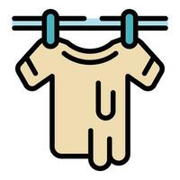 Dry shirt icon vector flat