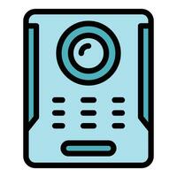 Building video intercom icon vector flat