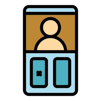 dedo vídeo intercomunicador icono vector plano