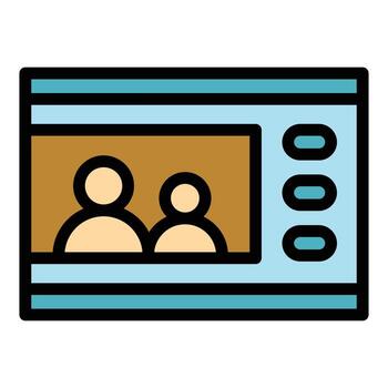 entrega vídeo intercomunicador icono vector plano