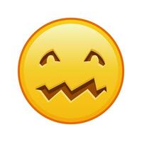 de miedo Víspera de Todos los Santos cara grande Talla de amarillo emoji sonrisa vector