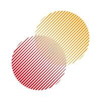 Two circles with transition Abstract simple logo for app or business vector