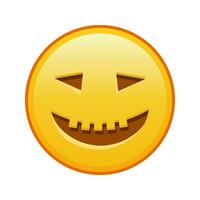 Scary halloween face Large size of yellow emoji smile vector