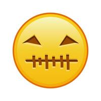 Scary halloween face Large size of yellow emoji smile vector