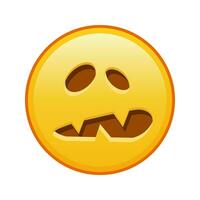 Scary halloween face Large size of yellow emoji smile vector