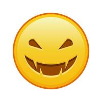 Scary halloween face Large size of yellow emoji smile vector