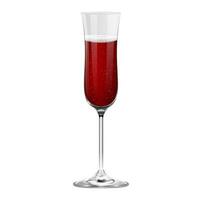 Realistic red champagne glass isolated on white background vector