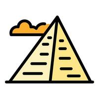 El Cairo pirámide icono vector plano