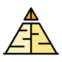 Sand pyramid icon vector flat