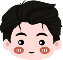 fofa desenho animado face kawaii Garoto png