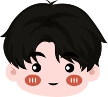 fofa desenho animado face kawaii Garoto png