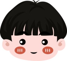 fofa desenho animado face kawaii Garoto png