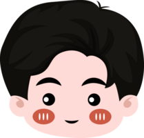 linda dibujos animados cara kawaii chico png