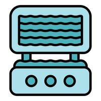 Waffle maker icon vector flat