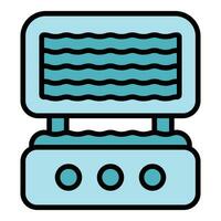 Waffle maker icon vector flat