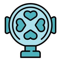 Heart waffle maker icon vector flat