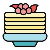 Waffle stack icon vector flat