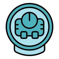 Waffle maker timer icon vector flat