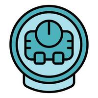 Waffle maker timer icon vector flat