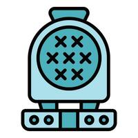 Breakfast waffle maker icon vector flat