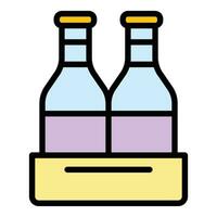 Wine bottle pack icon vector flat