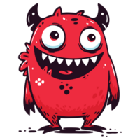 expressif ouvrages d'art de une mignonne et charmant diable monstre pour votre conception, génératif ai png